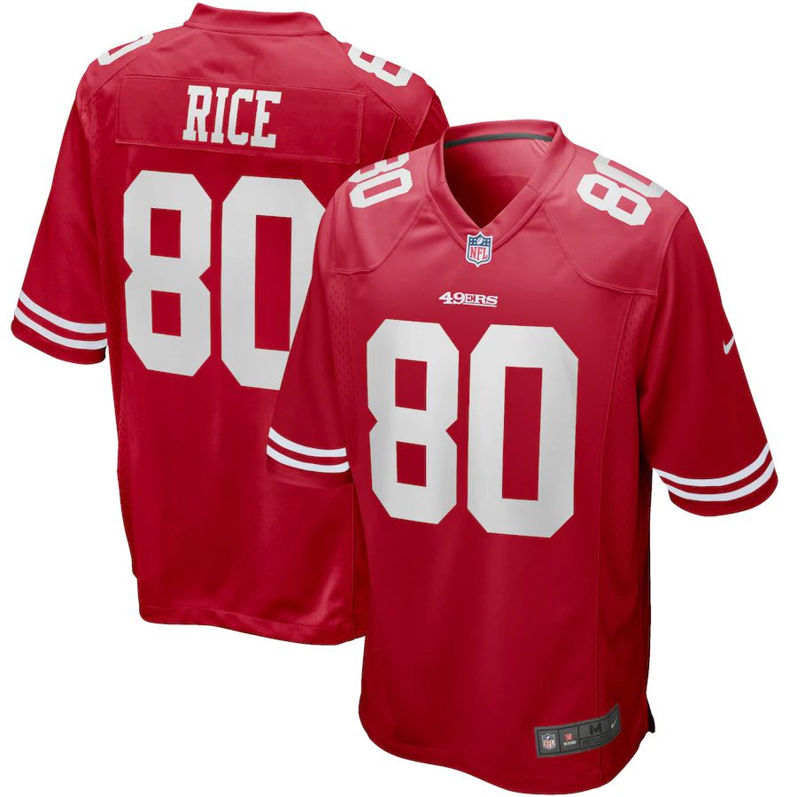 Men San Francisco 49ers 80 Jerry Rice Nike Scarlet Game Retired Player NFL Jersey